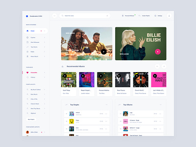 Music Interface Dashboard dashboard figma sketch xd