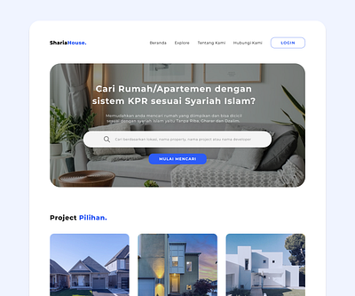 Property Listing Landing Page construction hero section homepage house landing page product property startup syariah web web design