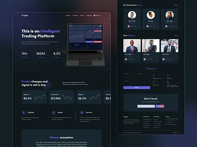 Bityaar Crypto UI design bitcoin bityaar crypto landingpage web template website template