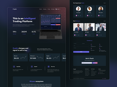 Bityaar Crypto UI design bitcoin bityaar crypto landingpage web template website template