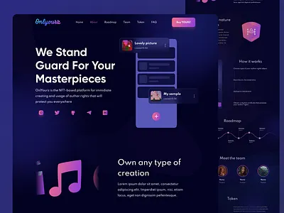 OnlyYourz - Landing page design app crypto cryptocurrency design landing landing page marketing websites nft token ui visual web