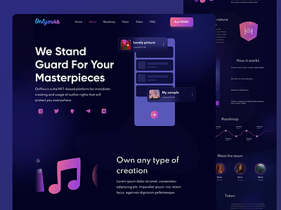 OnlyYourz - Landing page design app crypto cryptocurrency design landing landing page marketing websites nft token ui visual web