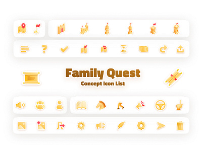 FamQu Icons abstraction branding design icon illustration logo minimal skeuomorphic ui vector
