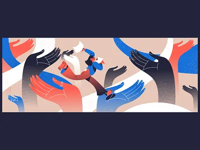 Running my way community concept illustration people support vector