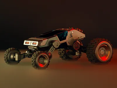 Sci-fi concept car 3d blender car concept design future illustration lights playground sci fi space truck