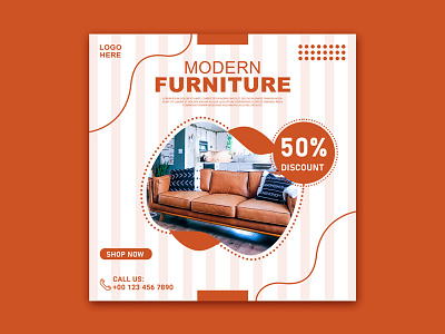 Furniture sell Promotion social media post template ads