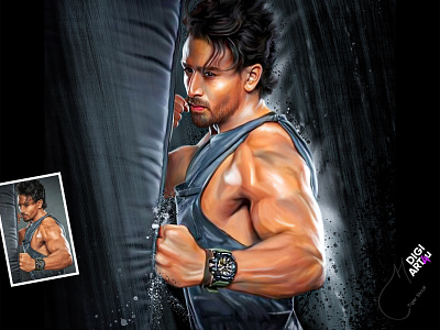 Photoshop Smudge Painting adobe photoshop digiart4u digital painting digital portrait indian actor oil painting effect photo painting portrait painting realistic painting smudge painting smudge photoshop tiger shroff