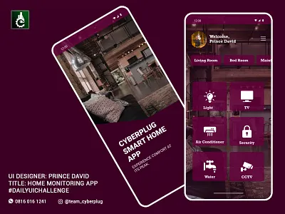 HOME MONITORING APP app branding dailyui dailyuichallenge design graphic design illustration logo ui vector
