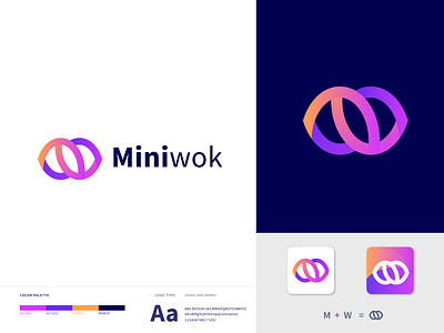 Miniwok Brand Identity - Modern Logo Design branding creative logo design graphic design logo logo designer m letter logo m w letter logo mehejar mehejar designs minimal logo minimal logo design modern logo modern logo design popular logo design