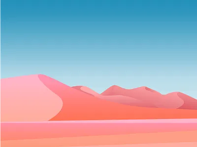 Desert blue desert illustration landscape orange pink sky