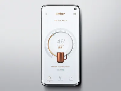 Ember Temperature Control Mug aftereffects design ember figma interface minimal minimalism mobile motion motiondesign motiongraphics mug productdesign smartmug thermostat ui uidesign userinterface userinterfacedesign ux