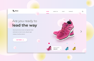 Responsive shoe ordering app design. animation branding design graphic design landing page smartanimation ui ux webpage design