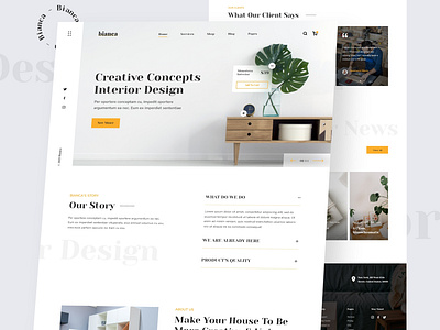 Bianca - Interior Design Website 2021 trends clean design interior landing page minimal popular ui web website