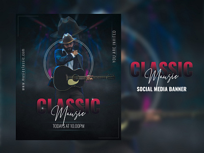 Music Social Media Banner | Dj Party Banner Template banner banners classic music dj dj banner dj party banner music music banner music web banner shopify banner social social media banner ui web banner