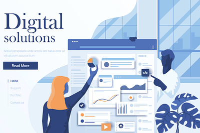 Flat Modern design Illustration of Solutions business clean collection data design document element flat icon infographic internet isometric kit landing layout mobile modern tools vector visualization