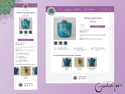 Gardentoon store adobexd application branding design garden plants responsive responsivedesign sales store suculentas ui ux web webdesign