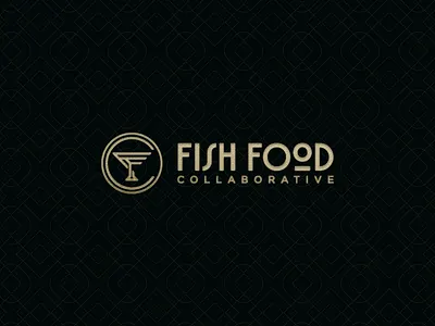 FISH FOOD COLLABORATIVE | Logo and Visual Identity art deco brand branding gold identity logo logotype mark monogram vintage