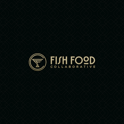 FISH FOOD COLLABORATIVE | Logo and Visual Identity art deco brand branding gold identity logo logotype mark monogram vintage