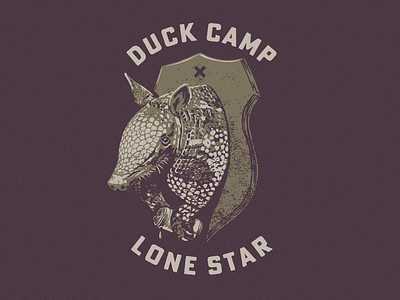 Duck Camp x Lone Star armadillo beer can hunting illustration mount texas texture