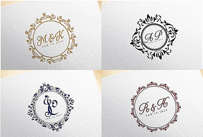Wedding logo design flat lettering logo logo design logodesign logos luxurious luxury luxury wedding logo minimalist modern monogram wedding logo