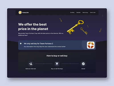 Team Fortress 2 key online shop dark theme desktop game landing page uidesign ux design web design