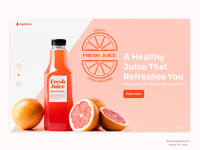 Fresh Juice Website Design 3d abstract art animation art branding design digitaldesign flatdesign graphic design illustration innovationsync landing page logo mobile motion graphics product design typography ui vector webdesign