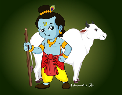 Yogeshwara Shree Krishna Illustration adobe illustrator behance cartoon design dribbble dribbble invite graphic design illustration invitation professional shree krishna shtanmoy vector art