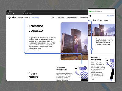 Web Experience for Quicko app branding carreer design hire icon illustration logo map mobile mobility resposive ui us ux with work