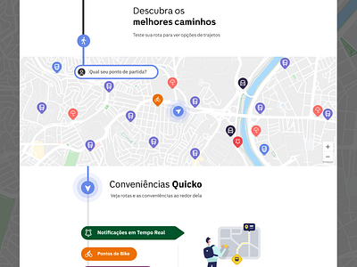 Web Experience for Quicko app around branding design explore icon illustration logo map mobile mobility pins responsive ui ux web