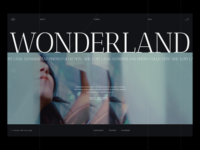 Wonderland Photo Collection clean design colors dark theme design fonts geometry grid layout magazine minimalism offline online photography photoshoot typography web design zajno