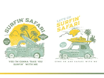 Surfin' Safari T-Shirt Design aloha bali beach cannabis clothing design hawaii illustration logo summer surf surfing t shirt tee tees the beach boy vintage