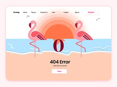 404 008 404 404 error 404 error page 404 page 404error 404page beach design error error page flamingo flatdesign graphic design illustration illustrationof404 ui