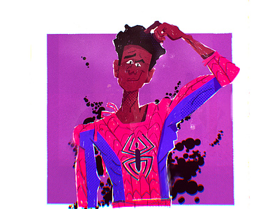 Miles character character design illustration illustrator marvel mile spider spider man spiderman spiderverse vector