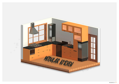 MODULAR KITCHEN 3d app architect architecture branding design furniture homedecor illustration interiordecor interiordesign interiors kitchen logo minimal modularkitchen ui