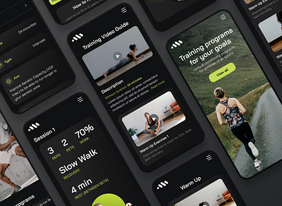 Mas Runner app (part 2) website mobile responsive design adaptive coach community dark exercises fitness gym health program responsive running sport trainings ui ux web