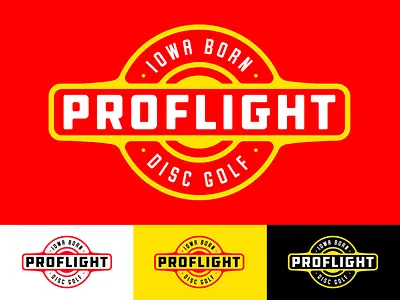 Iowa Born Disc Golf badge branding disc golf iowa typography