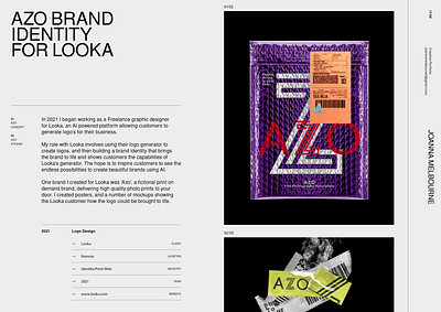 AZO Brand Identity for Looka brand design brand identity branding colour design graphic design logo minimal mockup modern packaging photography