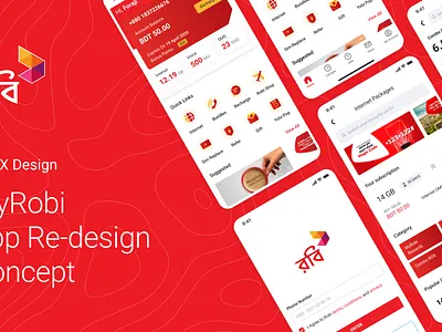 MyRobi App - Redesign app ui grameenphone robi telecommunication ui ui design ux design