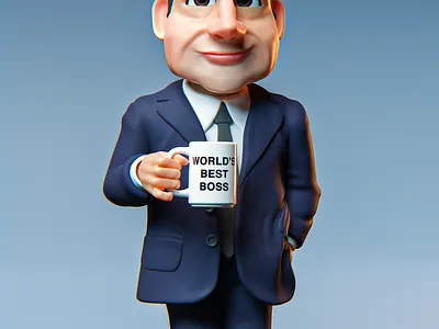Michael Scott Portrait 3d 3d art 3d modeling b3d illustration michael scott render the office zbrush