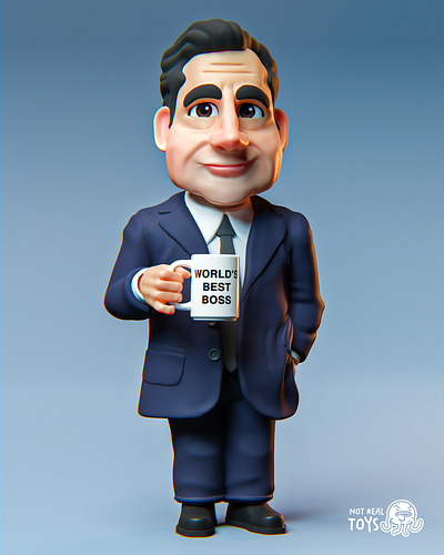 Michael Scott Portrait 3d 3d art 3d modeling b3d illustration michael scott render the office zbrush