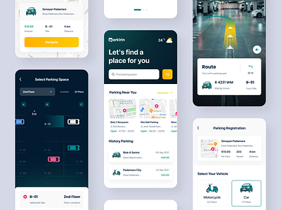 PARKIRIN - Parking Mobile Apps app apps branding clean design exploration header hero hiring landing page mobileapps parking parkingapps ui uiux