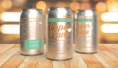 Paper Plane Crafted Cocktail - Render 3d adobe dimension aluminum art beverage branding can clitescreative cocktail design dimension graphic design label mockup orange packaging paper paper plane plane render