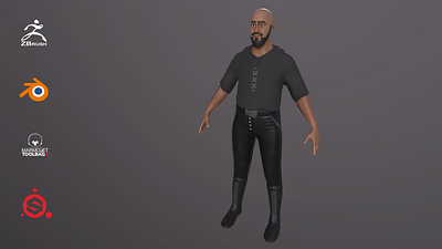 Lowpoly 3D Game Ready Rigged Character blendersculpting