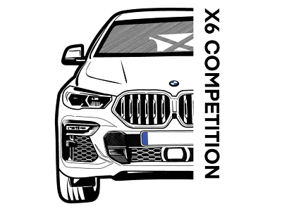 X6 Competition line art bmw flat illustration illustrator lineart vector x6