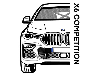 X6 Competition line art bmw flat illustration illustrator lineart vector x6