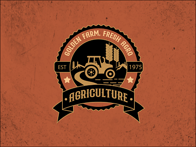 Agriculture Vintage Logo agriculture agro farm logo old style tractor vintage