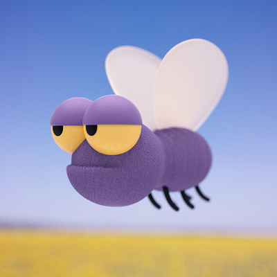 Cartoon Fly 3d 3d art adobe photoshop branding characterdesign cinema4d logo