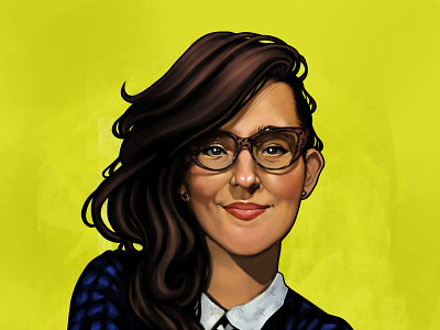 Susan con chaleco azul (Susan with blue sweater) artwork design dibujo digital art digital painting drawing illustration ilustracion portrait retrato sketch woman