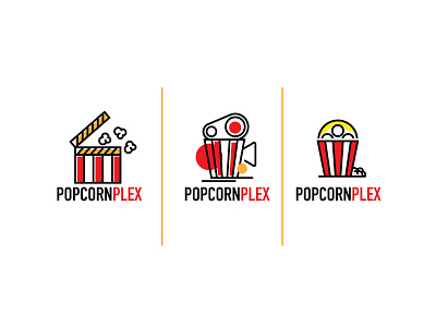 POPCORNPLEX LOGO branding cineplex icon logo logo inspiration minimal movie popcorn theater