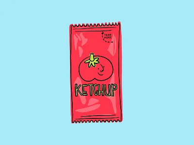 Tomato doodle illustration ketchup procreate shaketember tomato
